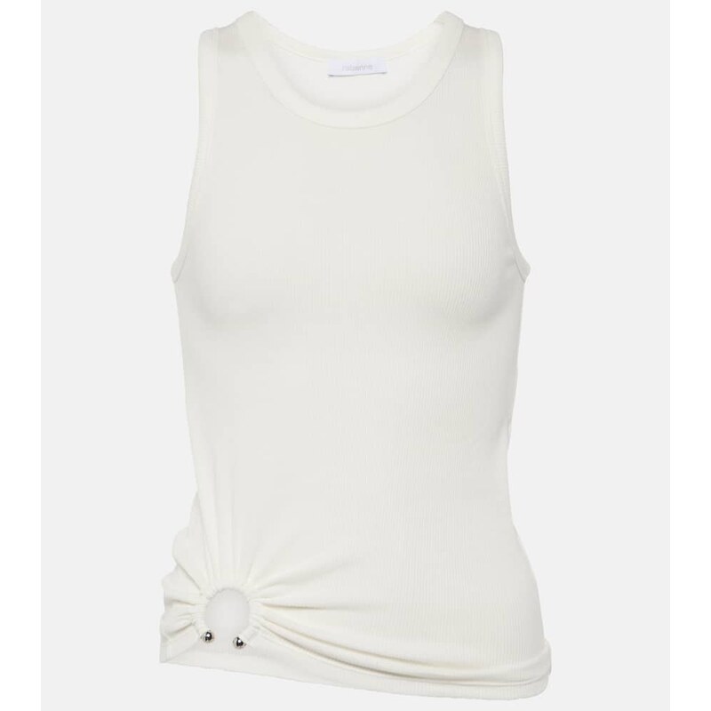 Rabanne Ring-detail cotton-blend jersey tank top