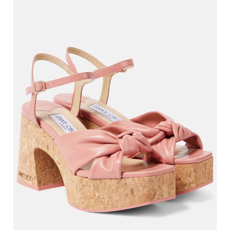 Jimmy Choo Heloise 95 leather platform sandals