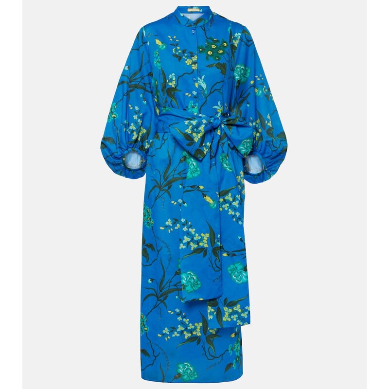 Erdem Floral cotton and linen midi dress