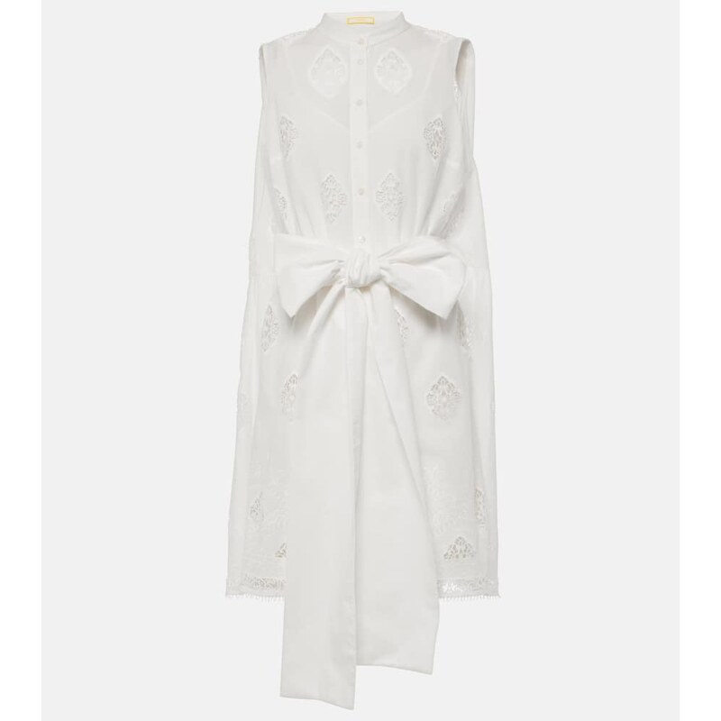 Erdem Embroidered cotton-blend minidress