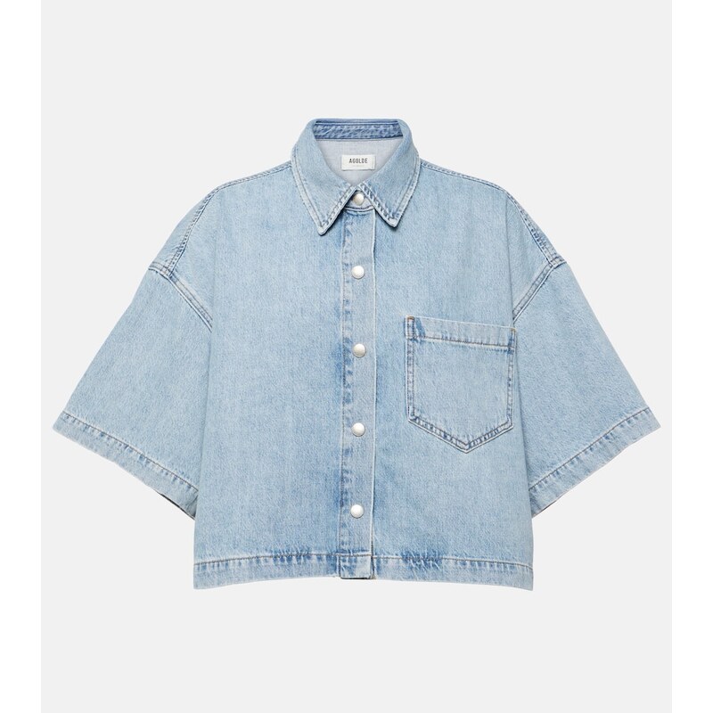 Agolde Rona Box cropped denim shirt