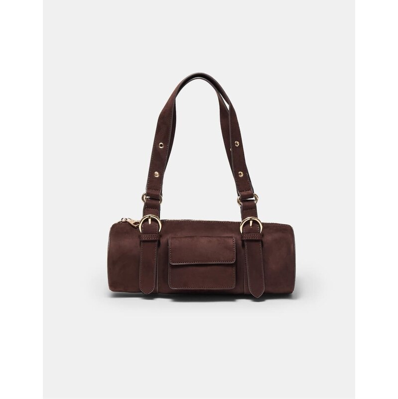 Stradivarius Bowling bag with metal details in brown 113271972