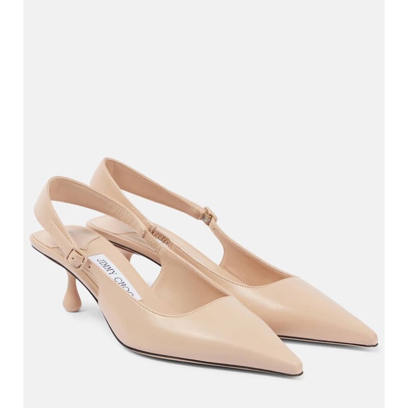 Jimmy Choo Amel 50 leather slingback pumps