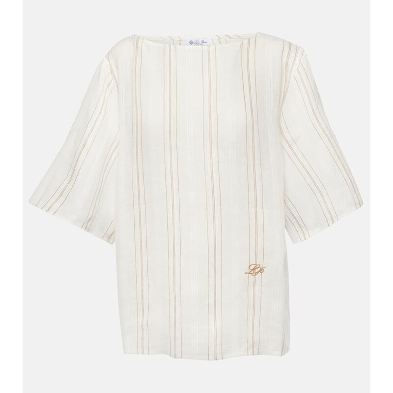 Loro Piana Mara striped linen top