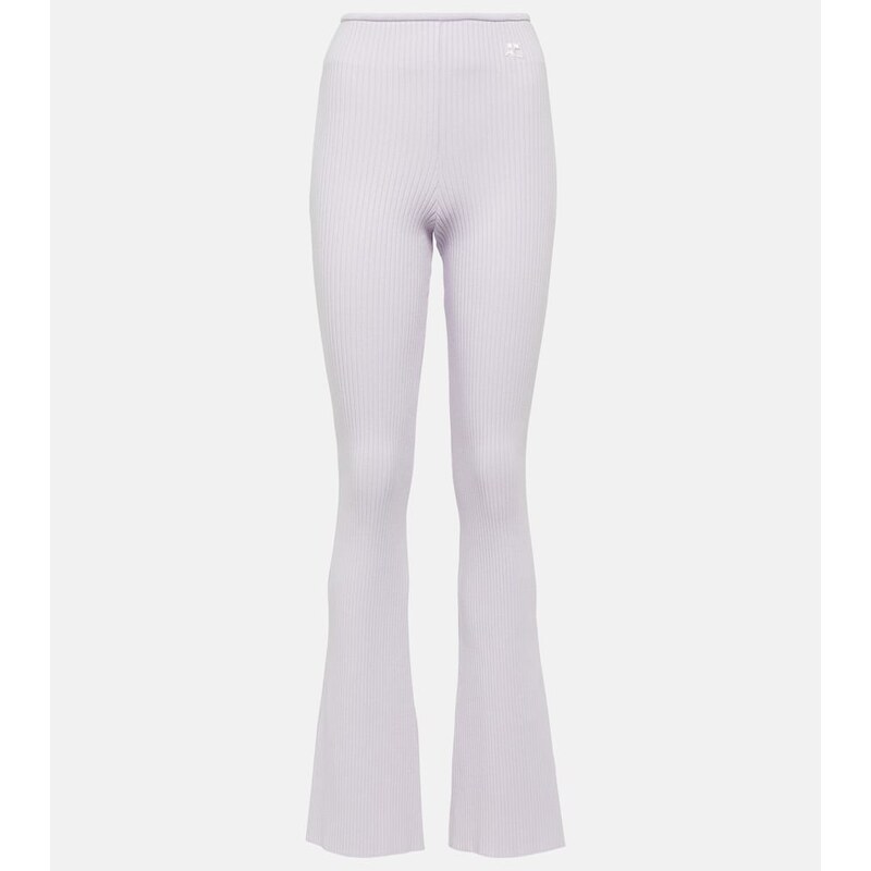 Courrèges Reedition ribbed-knit flared pants