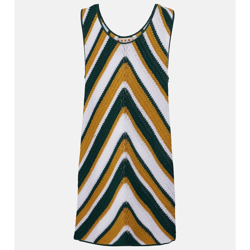 Marni Chevron knitted cotton minidress