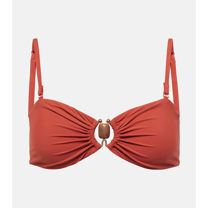 Christopher Esber Embellished ruched bikini top