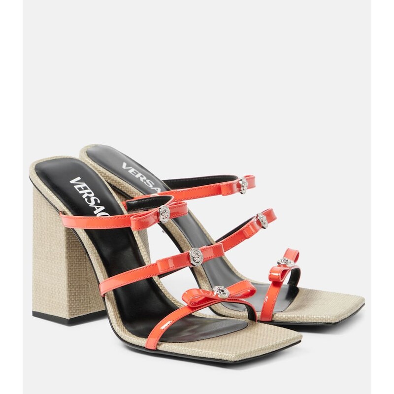 Versace Gianni Ribbon 95 leather sandals