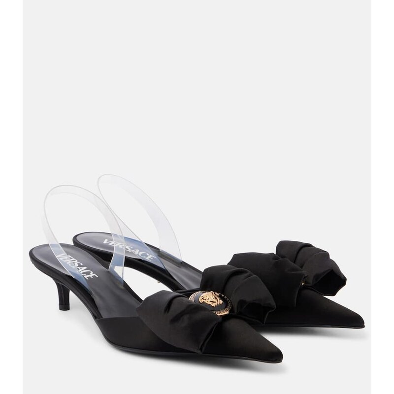 Versace Alia 45 satin slingback pumps