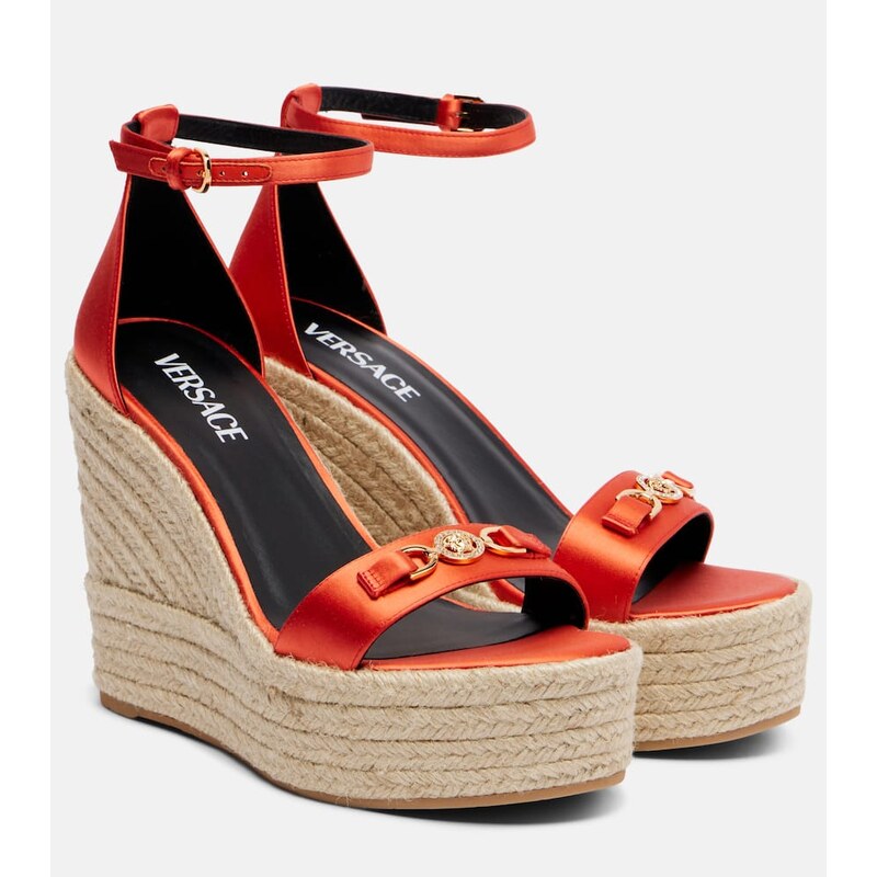 Versace Medusa 95 satin espadrille wedges