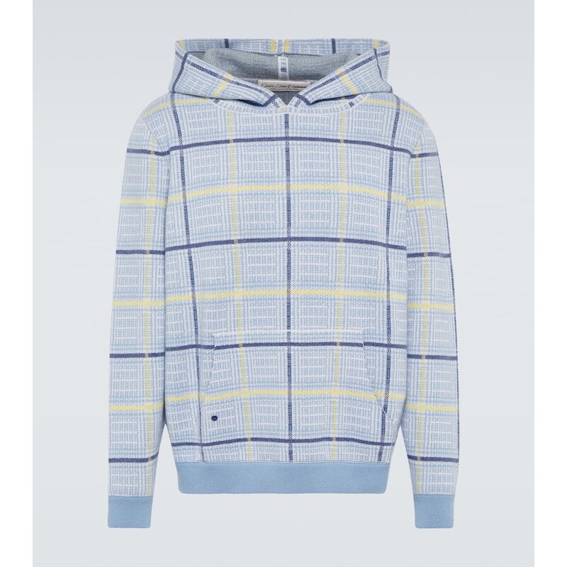 Gods True Cashmere Rain tartan cashmere hoodie