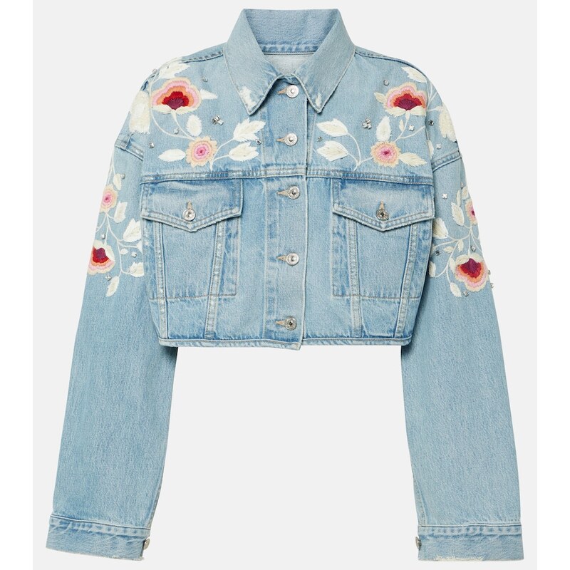 Citizens of Humanity Lena embroidered cropped denim jacket