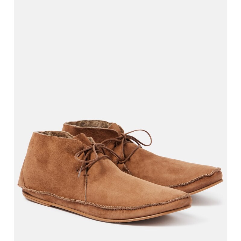 The Row Tyler shearling-lined suede moccasins