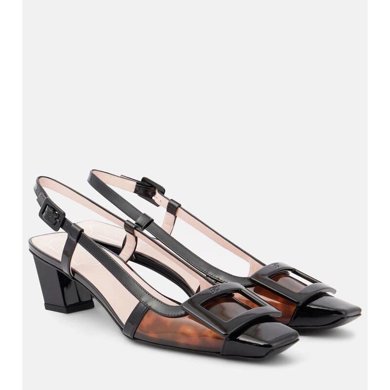 Roger Vivier Belle Vivier 45 patent leather slingback pumps