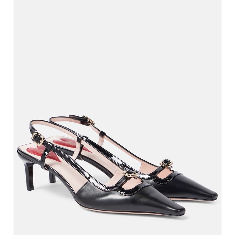 Roger Vivier Viv Canard 55 leather slingback pumps