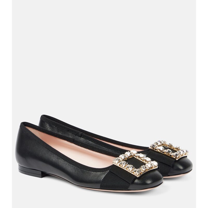 Roger Vivier Tres Vivier embellished leather ballet flats