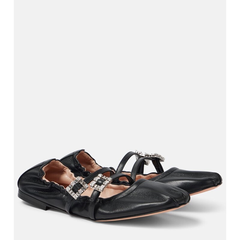 Roger Vivier Embellished leather ballet flats