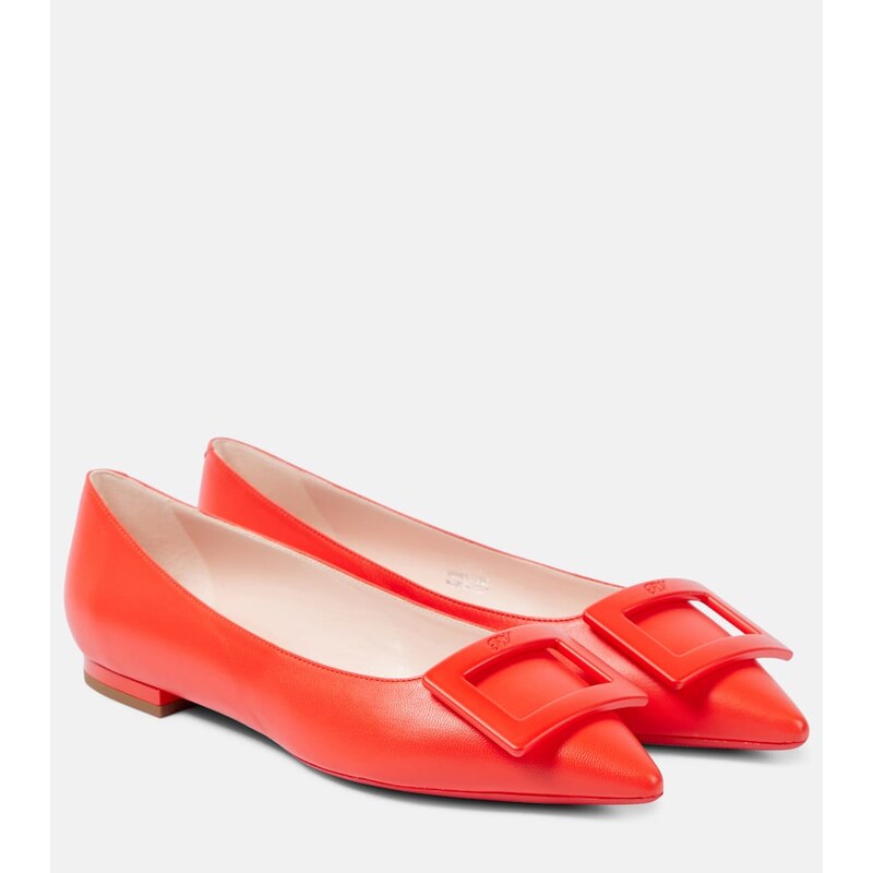 Roger Vivier Gommettine Ball leather ballet flats