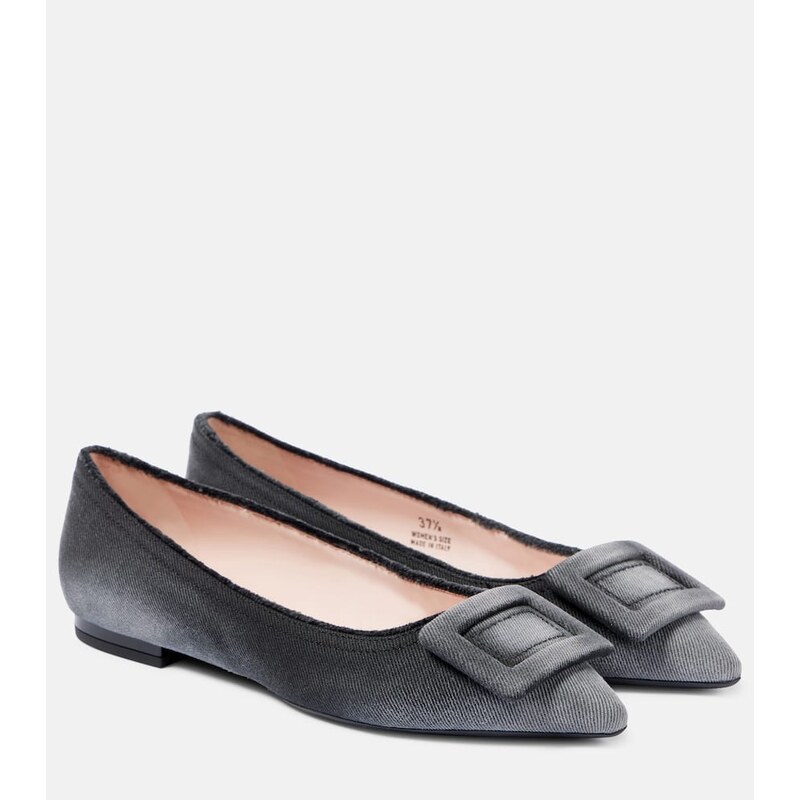 Roger Vivier Gommettine denim ballet flats