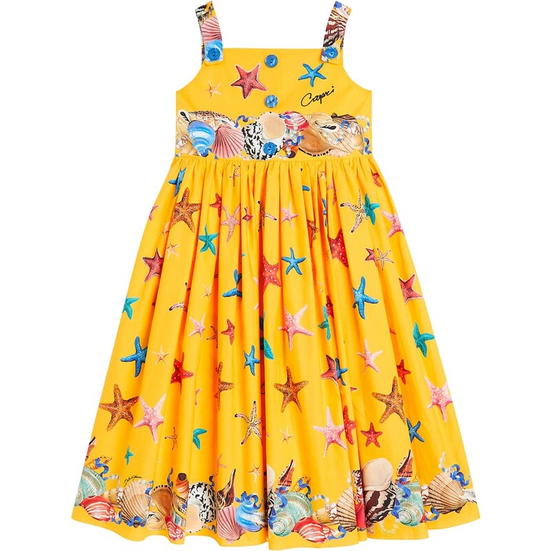 Dolce&Gabbana Kids Capri printed cotton poplin dress