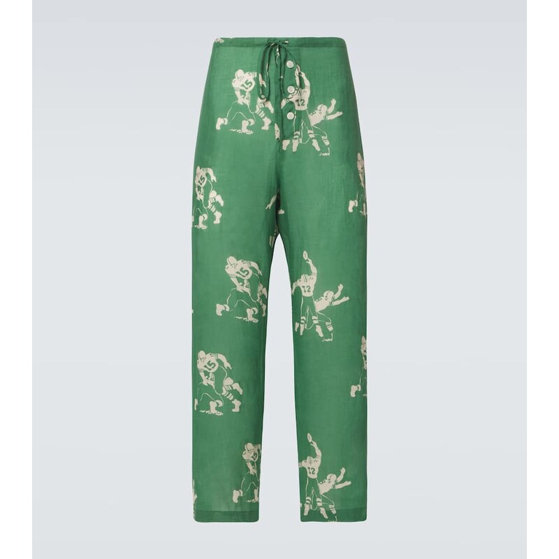 Bode Football linen pajama pants
