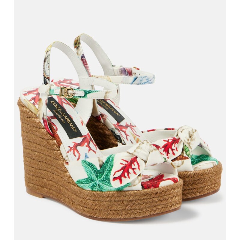 Dolce&Gabbana Capri Cava printed espadrille wedges