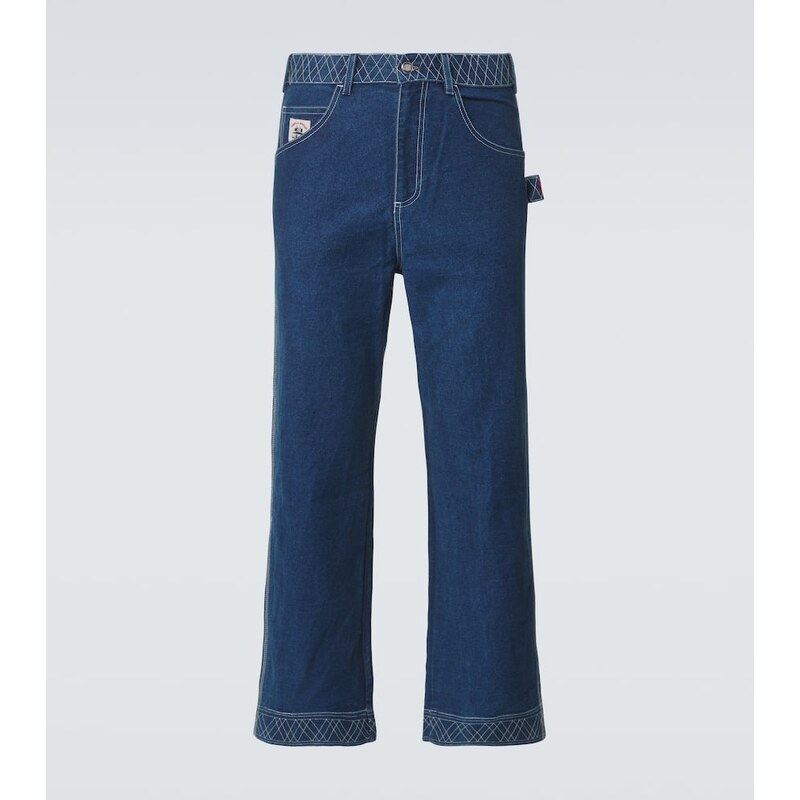 Bode Knolly Brook embroidered wide-leg jeans