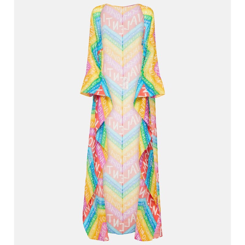 Valentino Logo cotton-blend beach cover-up