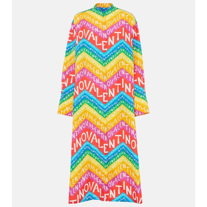 Valentino Valentino Chevron 24 cotton shirt dress
