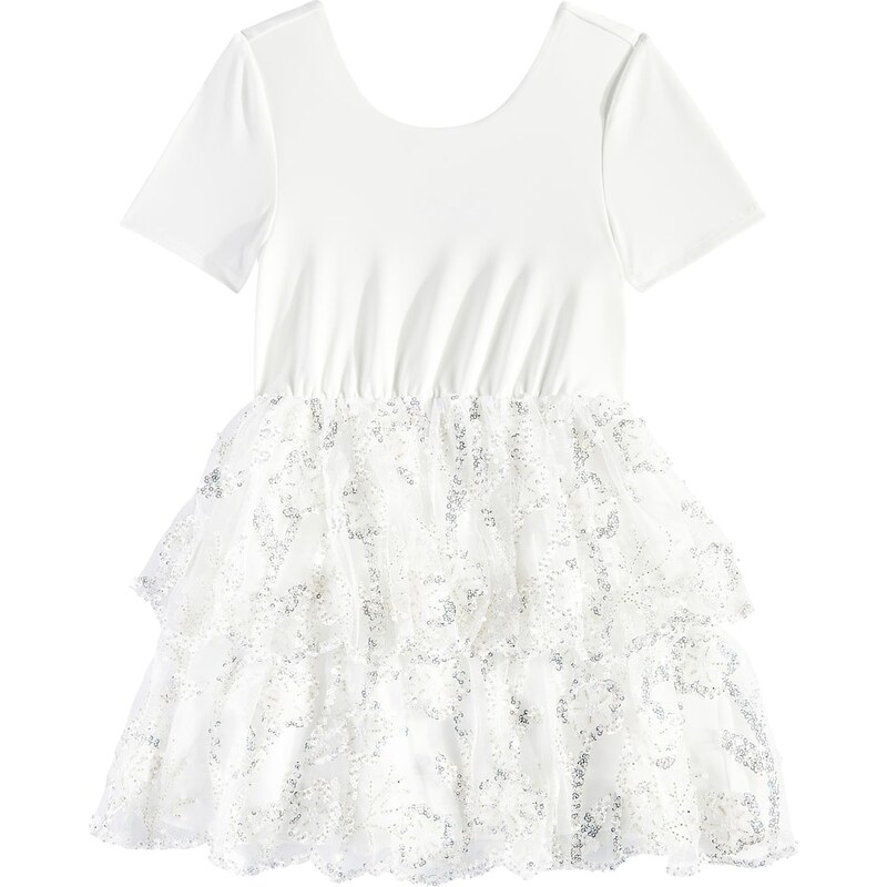 Self-Portrait Kids Sequined tiered tulle dress