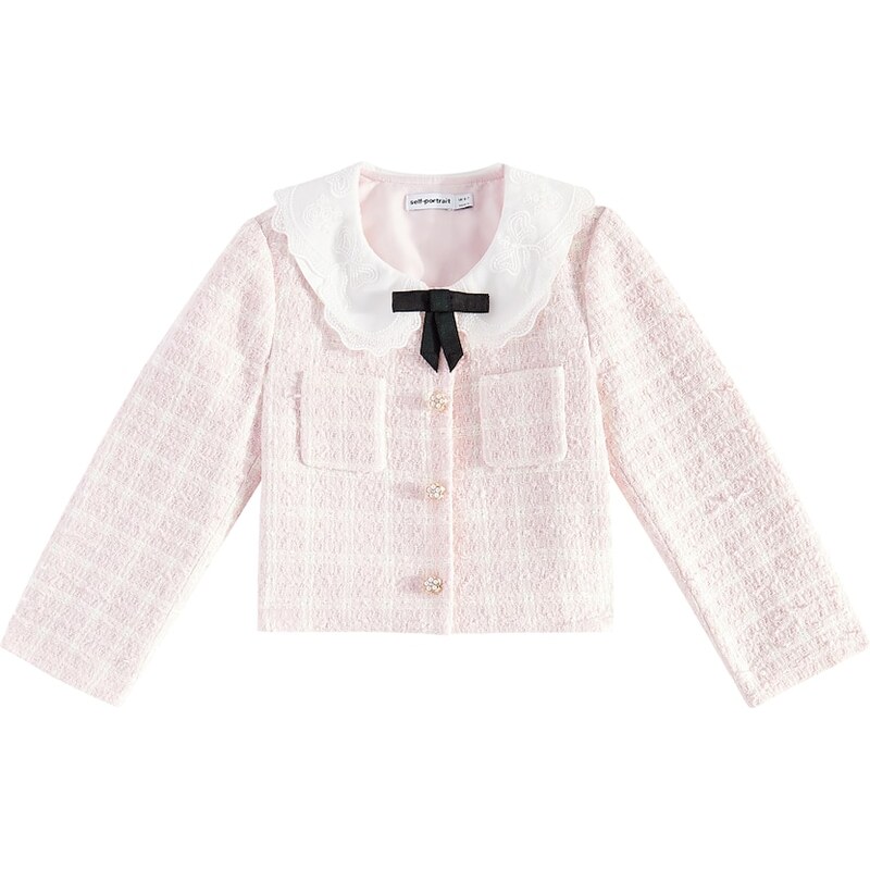 Self-Portrait Kids Lace-trimmed bouclÃ jacket