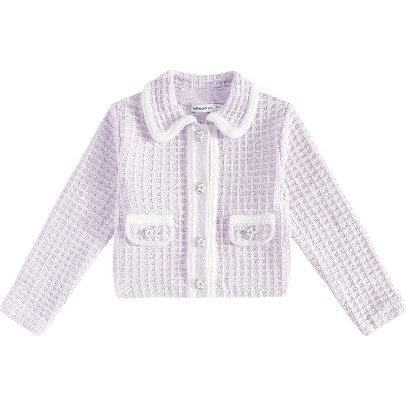 Self-Portrait Kids Waffle-knit cardigan