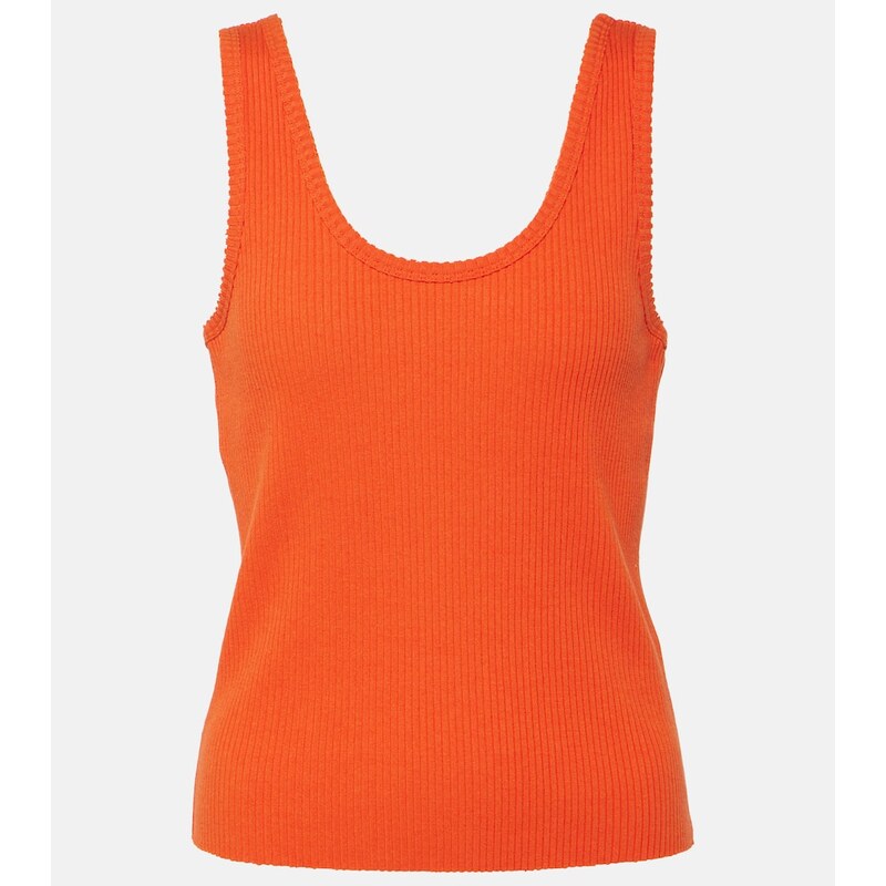 Vince Ribbed-knit cotton-blend tank top
