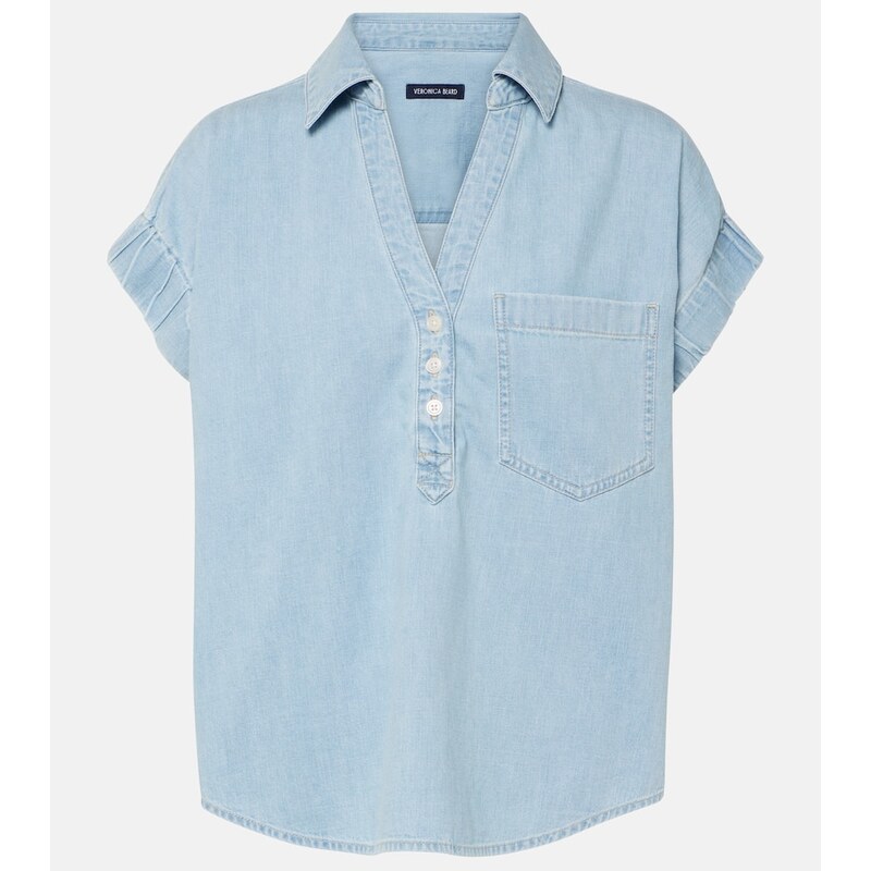 Veronica Beard Almera cotton chambray top