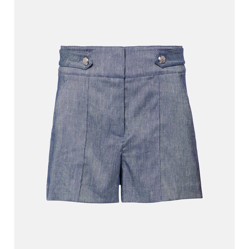 Veronica Beard Runo high-rise linen-blend shorts