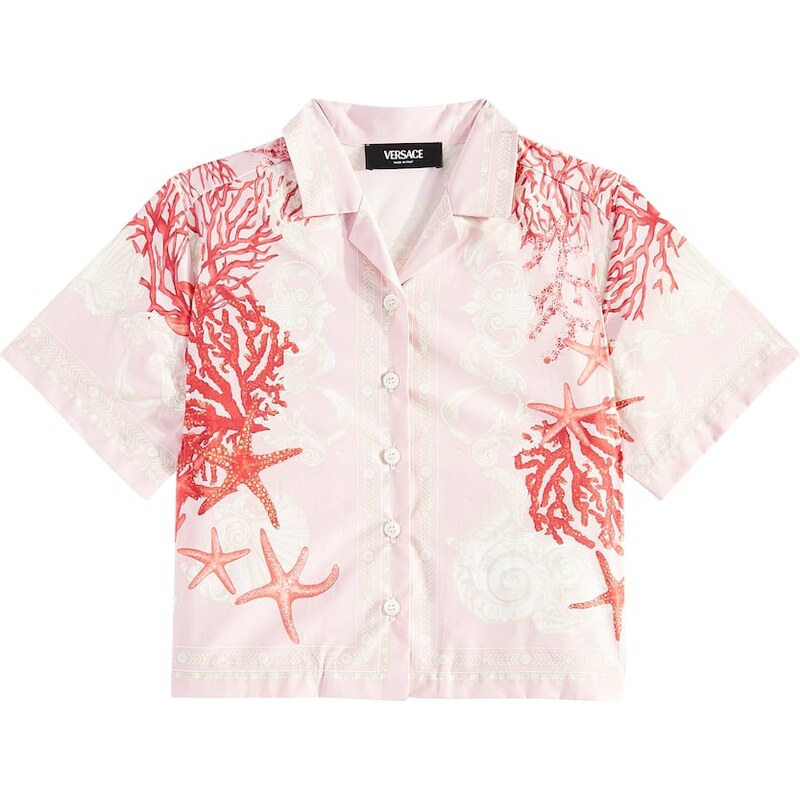 Versace Kids Barocco Sea cotton poplin shirt