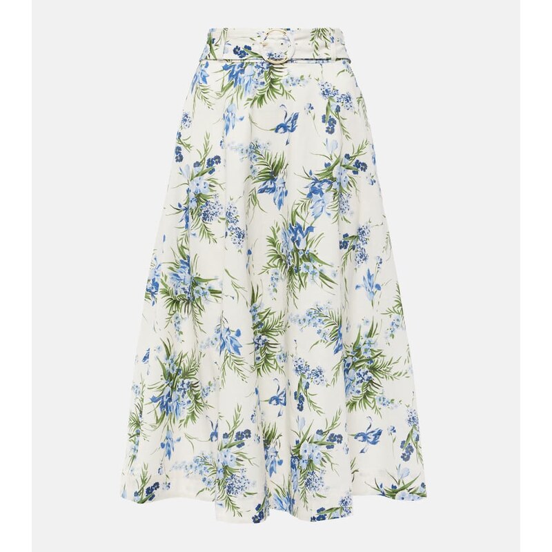 Veronica Beard Arwen floral cotton midi skirt