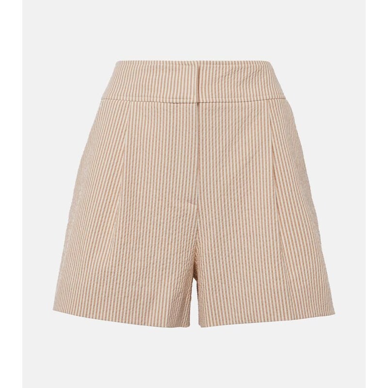 Veronica Beard Haina high-rise cotton seersucker shorts