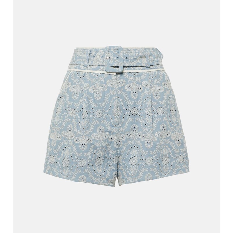 Veronica Beard Hobbes high-rise cotton shorts