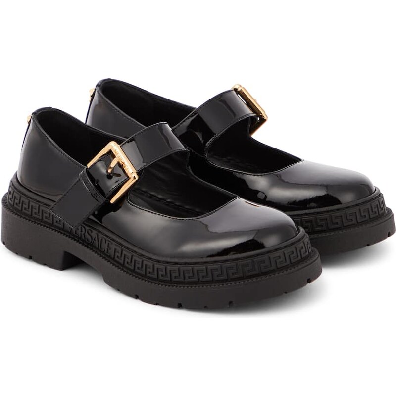 Versace Kids La Medusa patent leather Mary Jane flats
