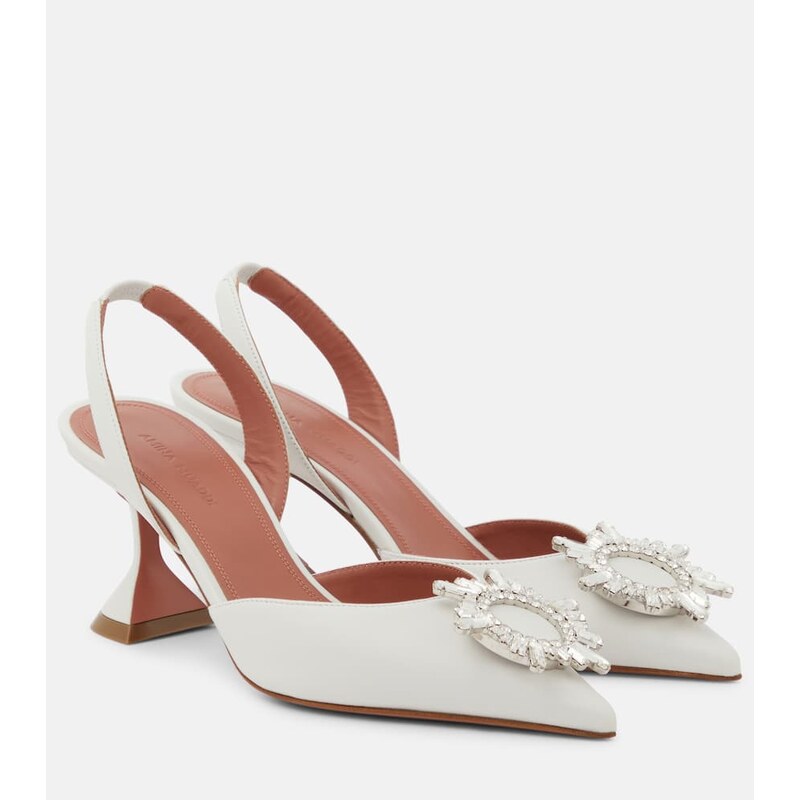 Amina Muaddi Begum 70 leather slingback pumps