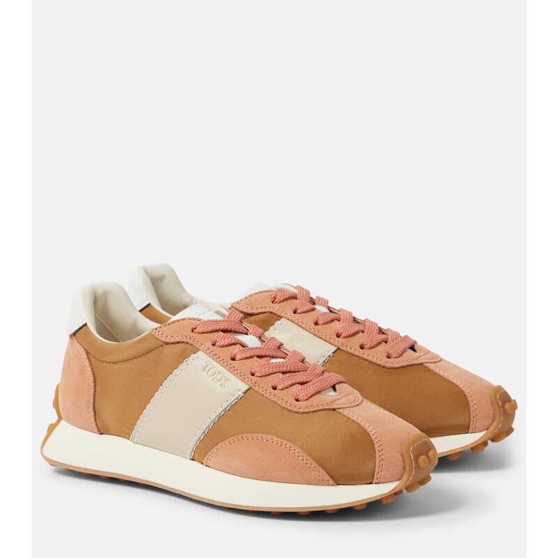 Tods T Vintage suede and technical sneakers