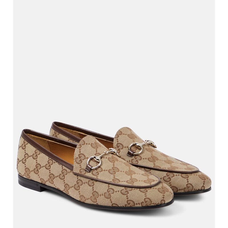 Gucci Jordaan Horsebit GG canvas loafers