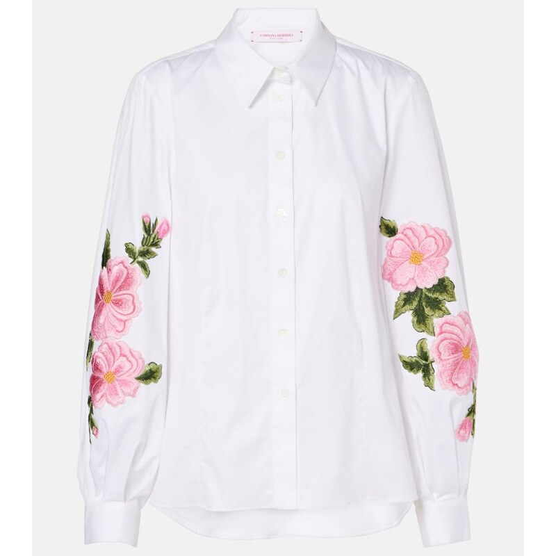 Carolina Herrera Floral cotton-blend shirt