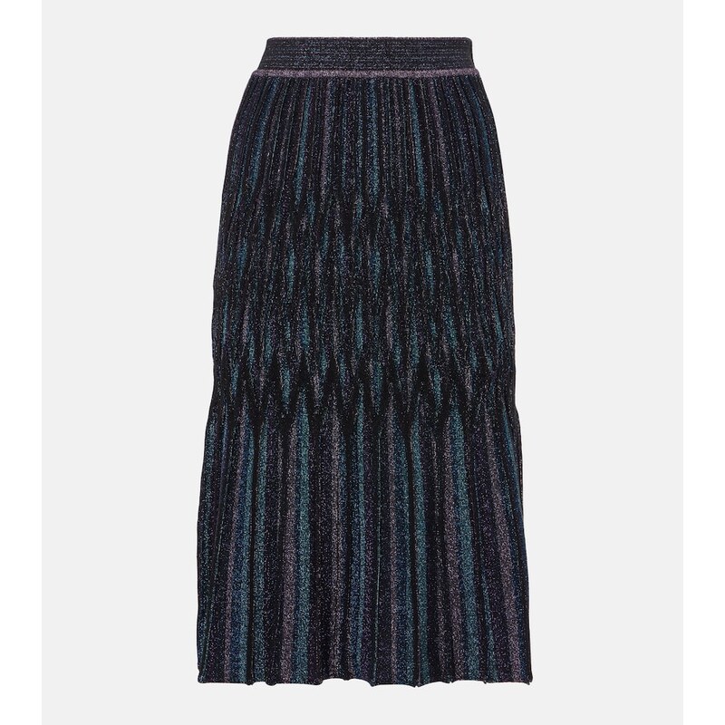 Missoni Pleated lamÃ midi skirt