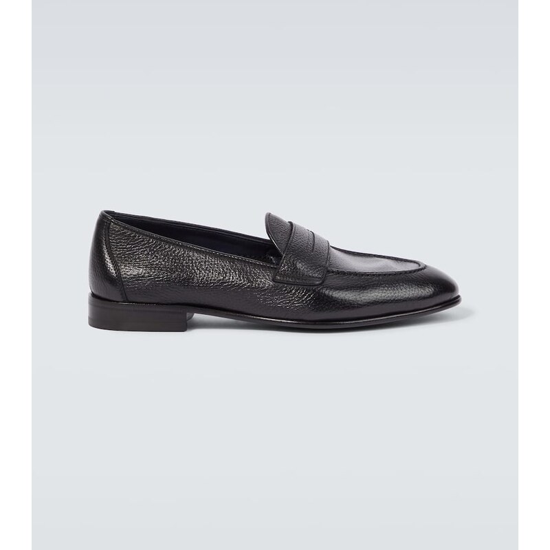 Brioni Appia grained leather penny loafers