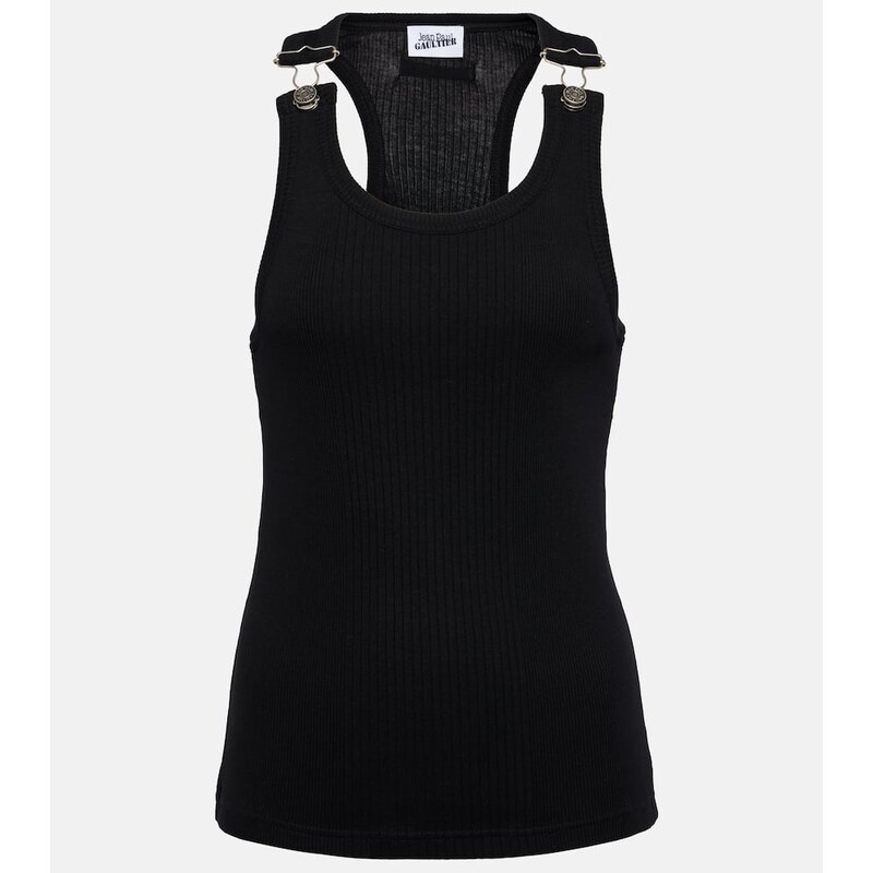 Jean Paul Gaultier Ribbed-knit cotton tank top