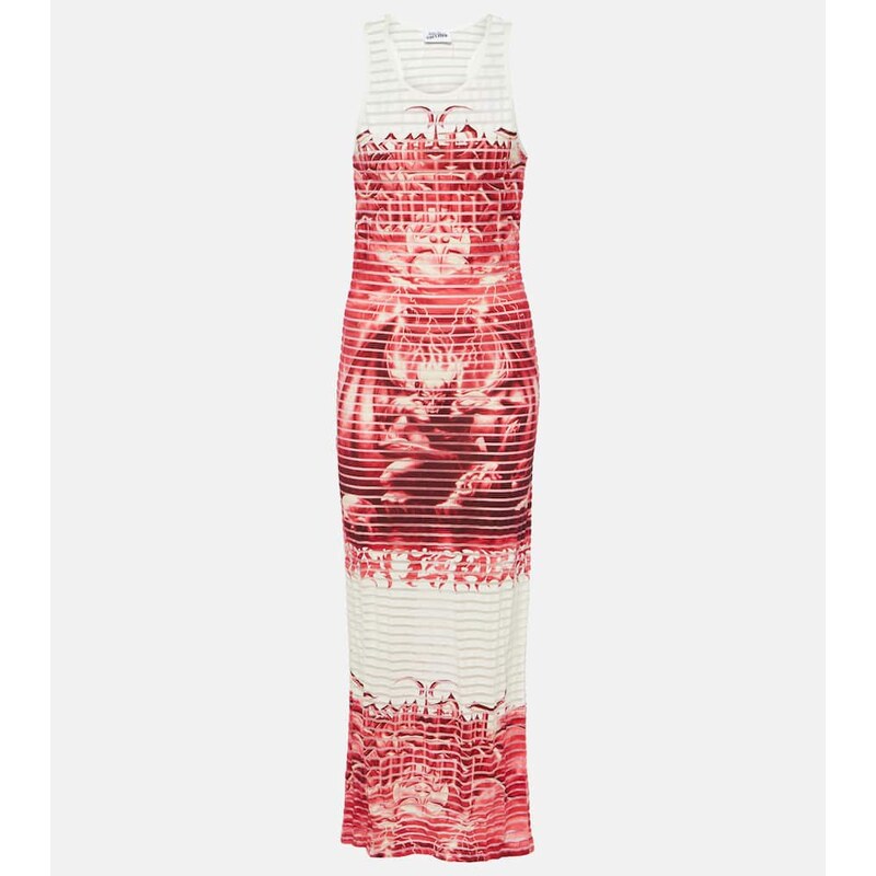 Jean Paul Gaultier Striped printed cotton-blend jersey maxi