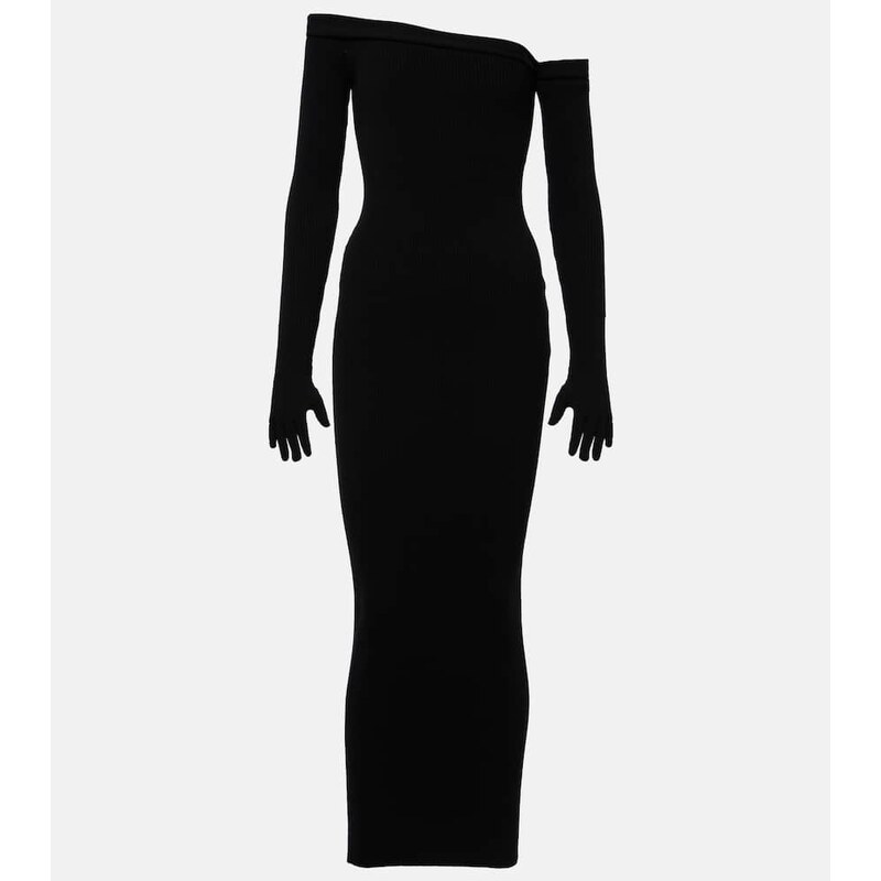 Jean Paul Gaultier Asymmetric maxi dress with gloves