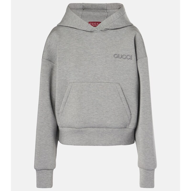 Dámská mikina bez zapínání Gucci Jersey hoodie v barvě Gray Melange/Mix